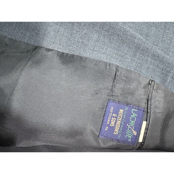 WTG Lacrosse Elegant Blue Blazer Jacket Sport Coat Gold Button Size 48L - Picture 7 of 10